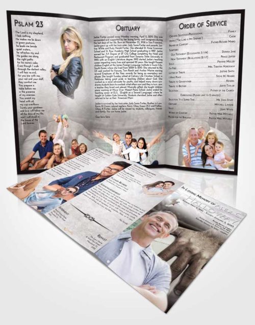 Obituary Template Trifold Brochure Evening Rugby Surprise