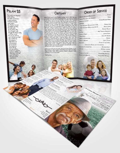 Obituary Template Trifold Brochure Evening Soccer Journey