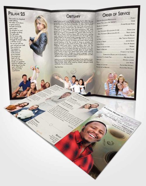 Obituary Template Trifold Brochure Evening Soccer Miracle