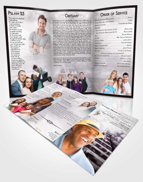 Obituary Template Trifold Brochure Evening Stairway for the Soul