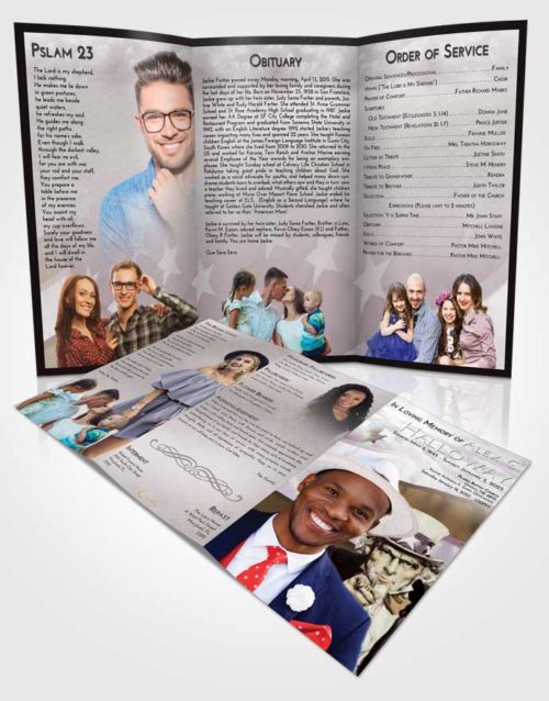 Obituary Template Trifold Brochure Evening Uncle Sam