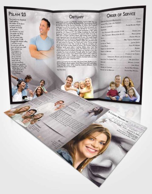 Obituary Template Trifold Brochure Evening Virgin Mary