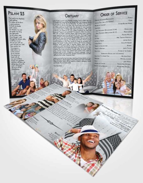 Obituary Template Trifold Brochure Freedom American Justice