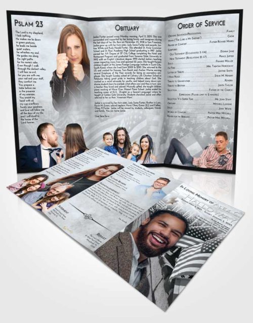 Obituary Template Trifold Brochure Freedom American Victory