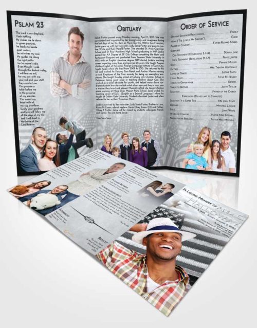 Obituary Template Trifold Brochure Freedom Army Days