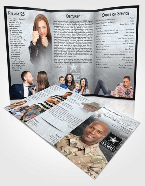 Obituary Template Trifold Brochure Freedom Army Duty