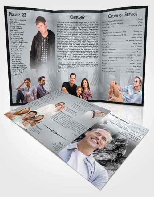 Obituary Template Trifold Brochure Freedom Army Grit
