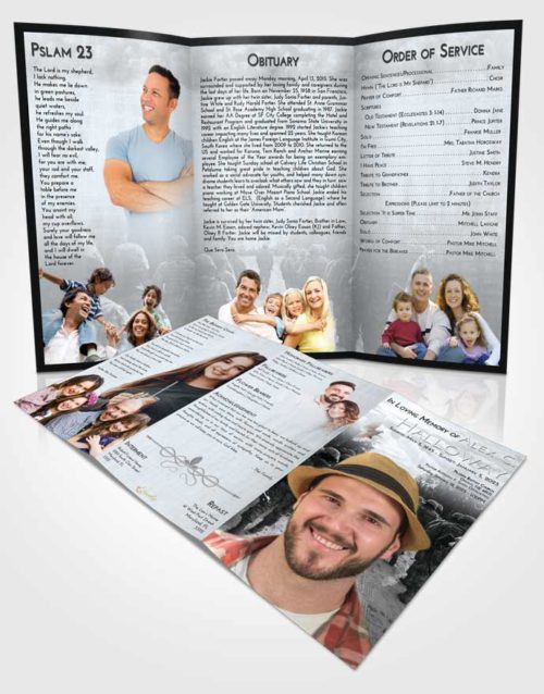Obituary Template Trifold Brochure Freedom Army March