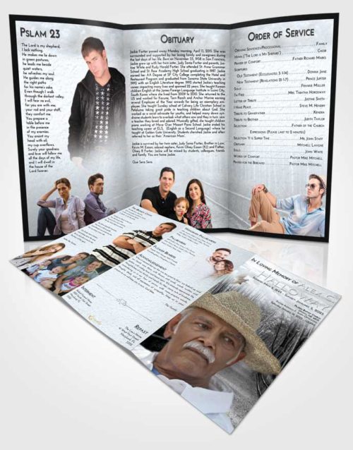 Obituary Template Trifold Brochure Freedom Bamboo Forest