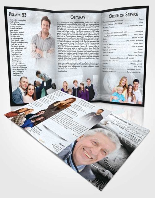 Obituary Template Trifold Brochure Freedom Baseball Tranquility