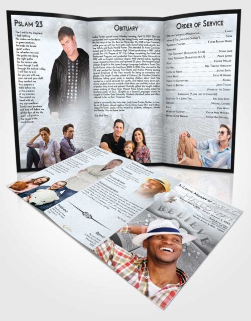 Obituary Template Trifold Brochure Freedom Bible Belief