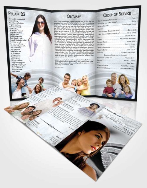 Obituary Template Trifold Brochure Freedom Bible Love