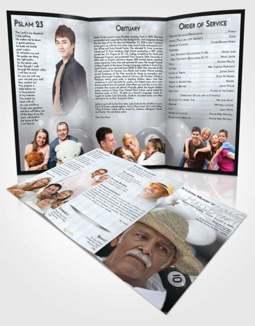 Obituary Template Trifold Brochure Freedom Billiards Tranquility