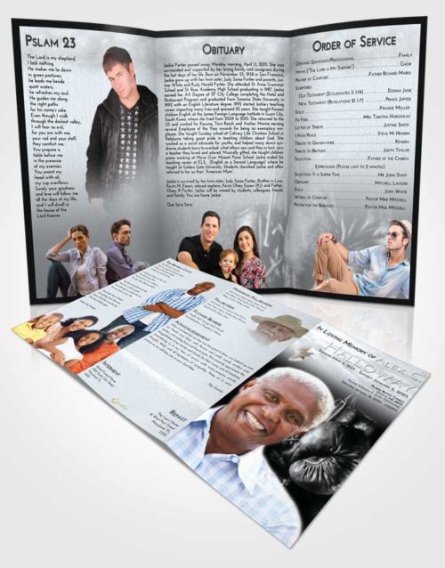 Obituary Template Trifold Brochure Freedom Boxing Serenity