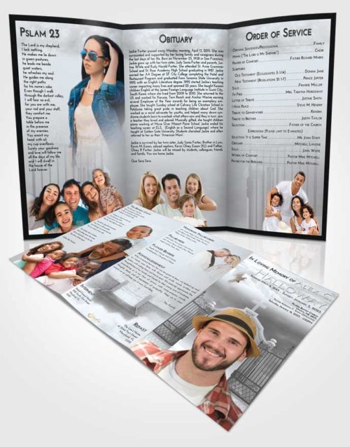 Obituary Template Trifold Brochure Freedom Clear Gates For Heaven