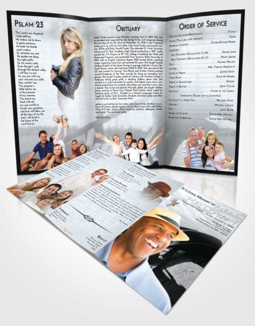 Obituary Template Trifold Brochure Freedom Cowboy Honor