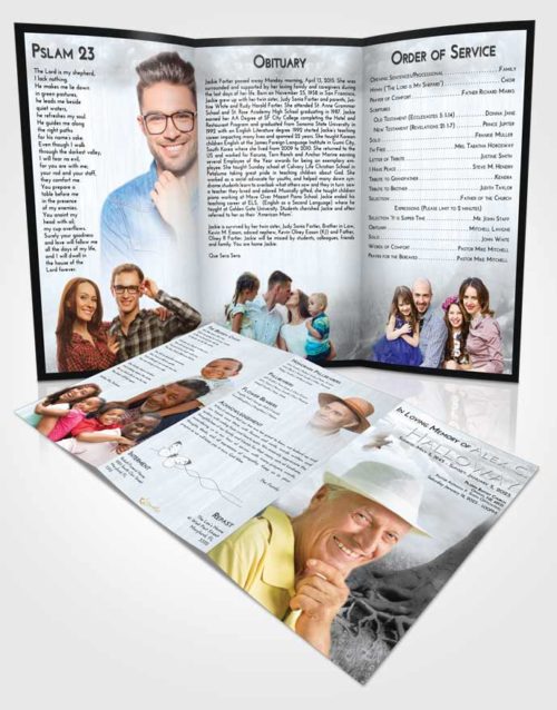 Obituary Template Trifold Brochure Freedom Deep Roots