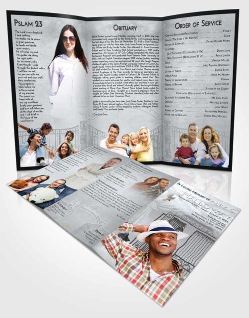 Obituary Template Trifold Brochure Freedom Dreamy Gates to Heaven