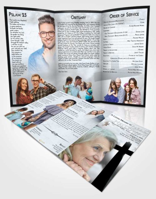 Obituary Template Trifold Brochure Freedom Faith in the Cross