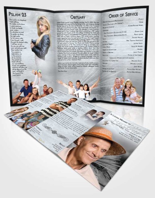 Obituary Template Trifold Brochure Freedom Fishing Serenity