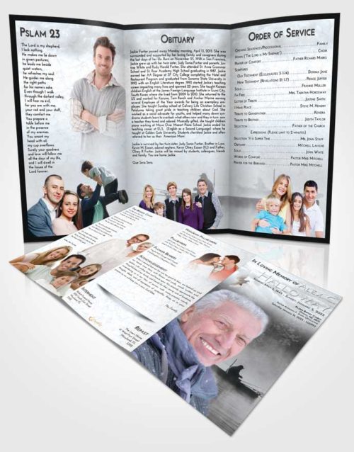 Obituary Template Trifold Brochure Freedom Fishing Tranquility