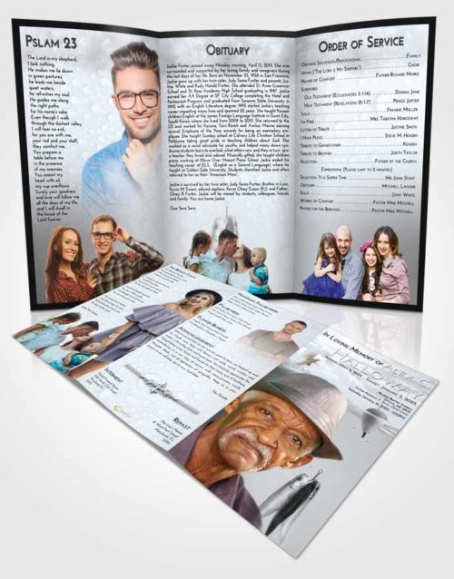 Obituary Template Trifold Brochure Freedom Fishing in the Sea