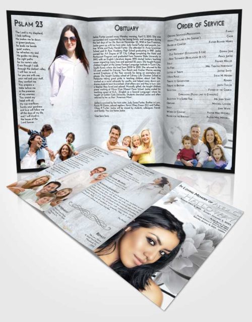 Obituary Template Trifold Brochure Freedom Floral Dream