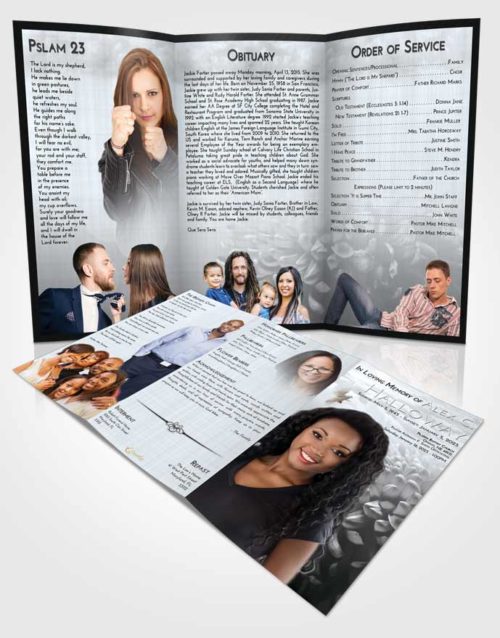 Obituary Template Trifold Brochure Freedom Floral Morning