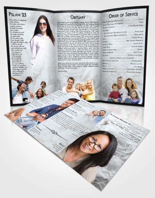 Obituary Template Trifold Brochure Freedom Floral Relaxation