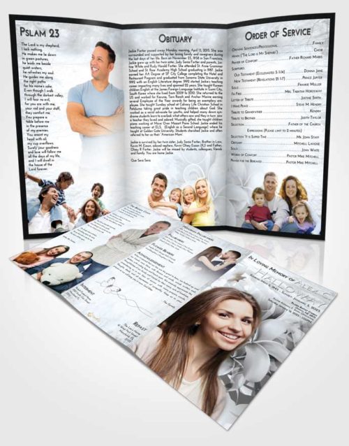 Obituary Template Trifold Brochure Freedom Floral Wish