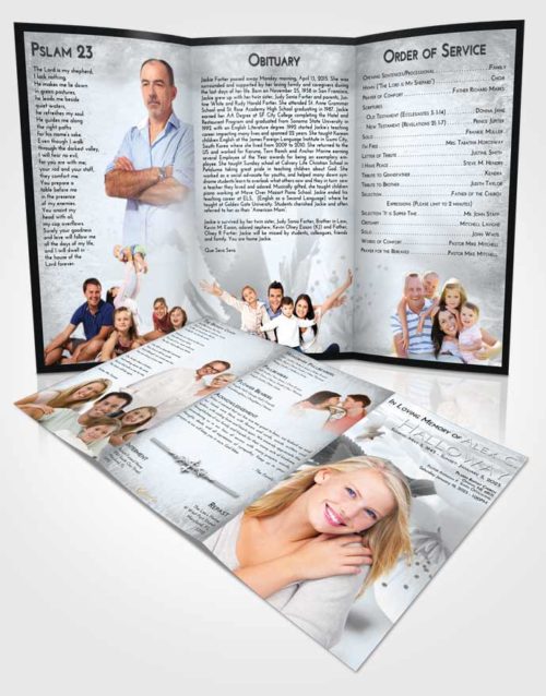 Obituary Template Trifold Brochure Freedom Flower of the Plume