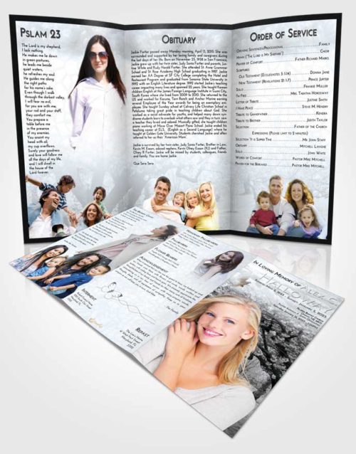 Obituary Template Trifold Brochure Freedom Flowering Path