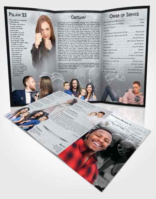 Obituary Template Trifold Brochure Freedom Football Day