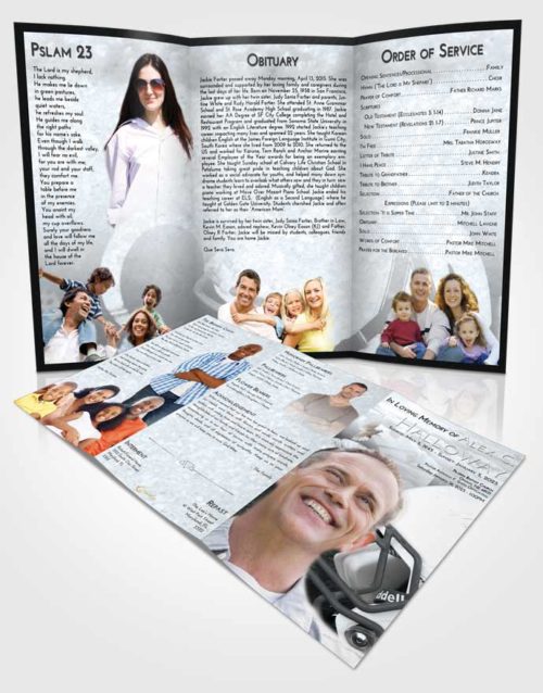 Obituary Template Trifold Brochure Freedom Football Party