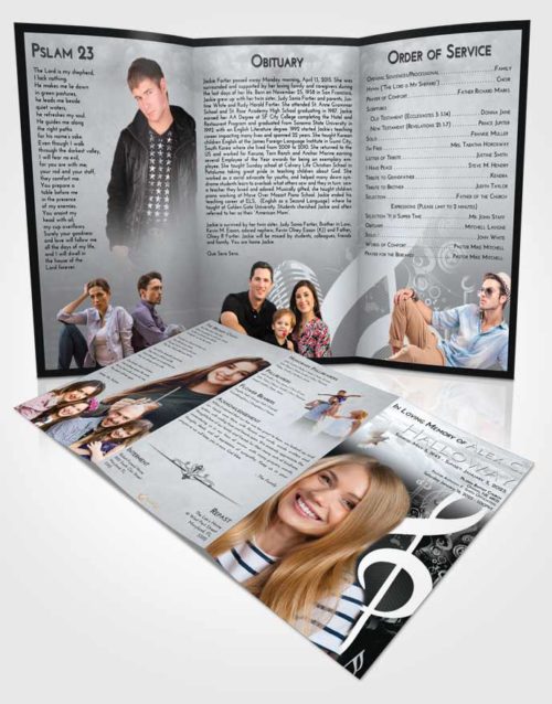 Obituary Template Trifold Brochure Freedom G Clef
