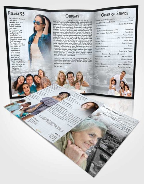 Obituary Template Trifold Brochure Freedom Gardening Desire