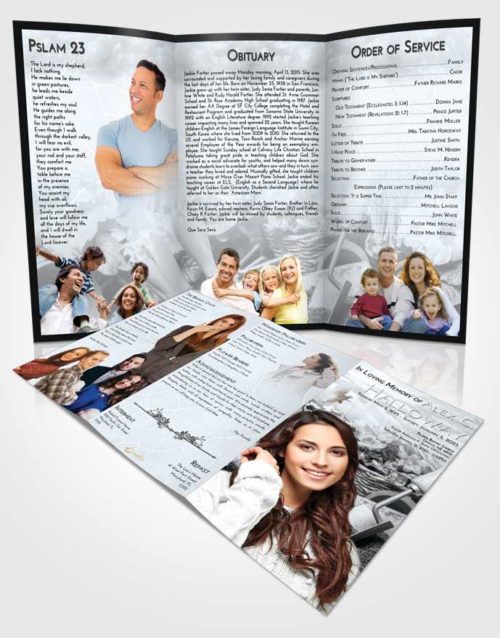 Obituary Template Trifold Brochure Freedom Gardening Memories