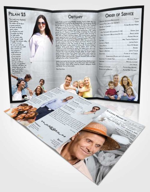 Obituary Template Trifold Brochure Freedom Gardening Morning