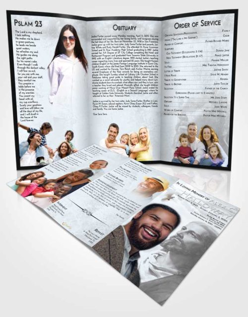 Obituary Template Trifold Brochure Freedom Gaze of Jesus