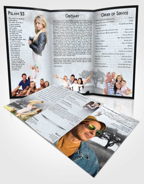 Obituary Template Trifold Brochure Freedom Gentle Pasture