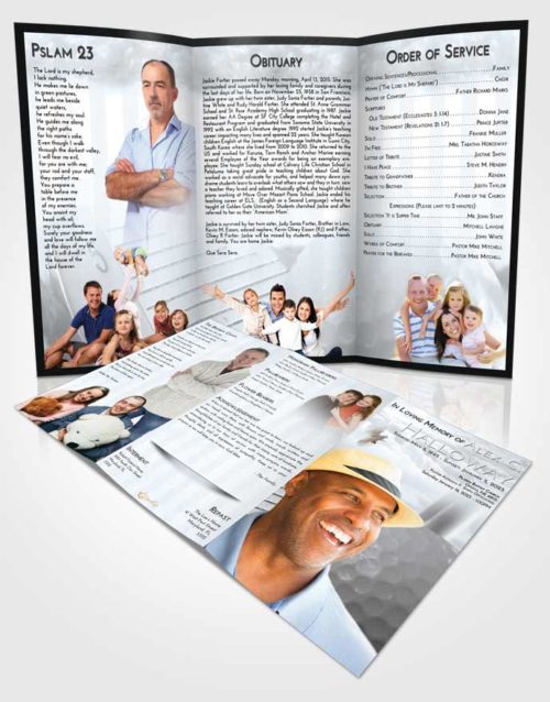 Obituary Template Trifold Brochure Freedom Golf Day