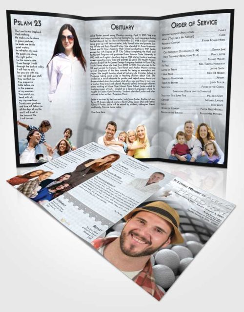Obituary Template Trifold Brochure Freedom Golf Tranquility