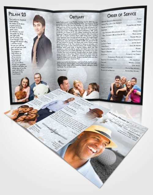 Obituary Template Trifold Brochure Freedom Golfing Honor