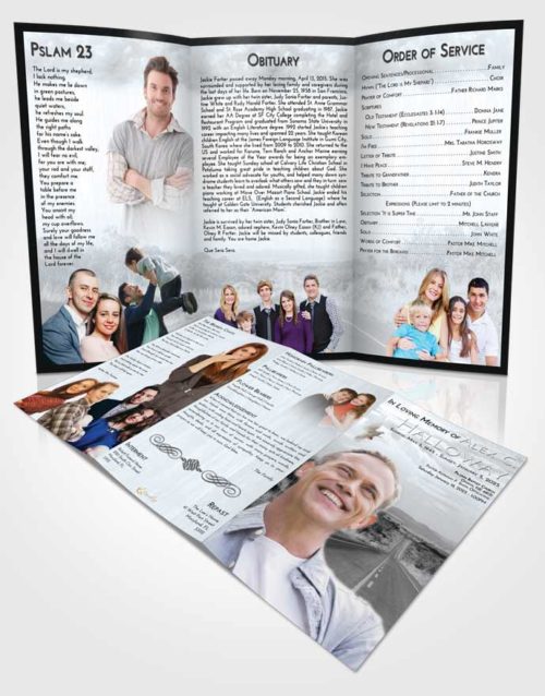 Obituary Template Trifold Brochure Freedom Highway Cruise