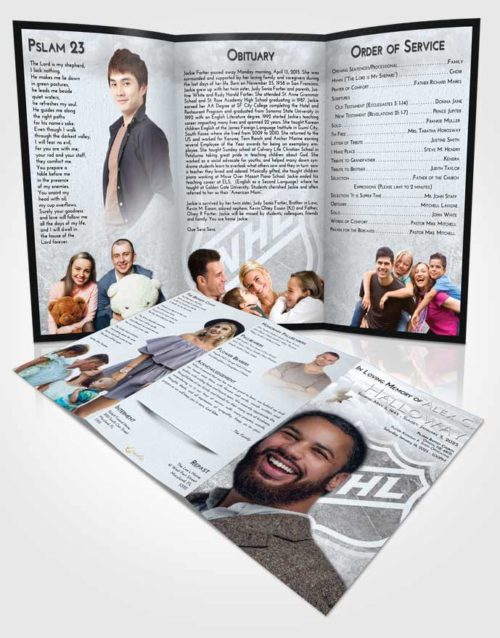 Obituary Template Trifold Brochure Freedom Hockey Tranquility