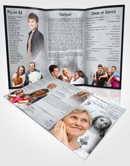 Obituary Template Trifold Brochure Freedom Jesus our Lord