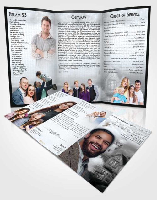 Obituary Template Trifold Brochure Freedom Lighthouse Lookout