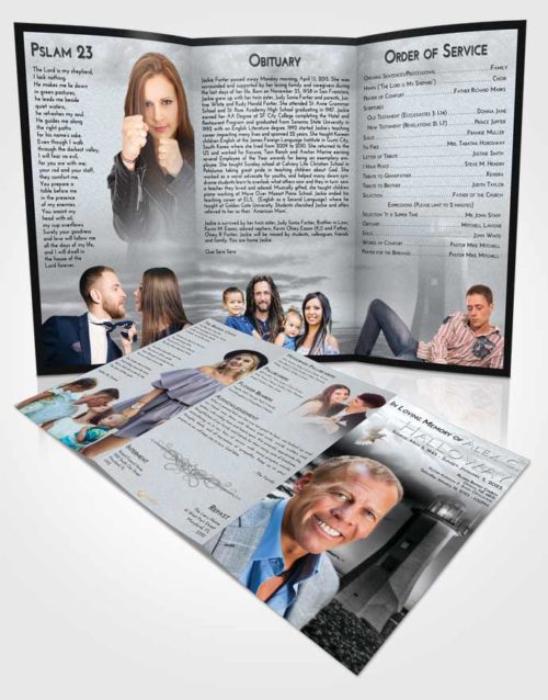 Obituary Template Trifold Brochure Freedom Lighthouse Magnificence