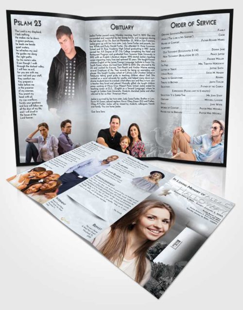 Obituary Template Trifold Brochure Freedom Lighthouse Mystery