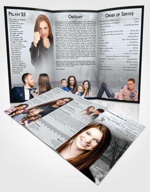 Obituary Template Trifold Brochure Freedom Lovely Lake
